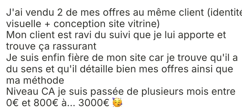 Preuve de Cloé : 5500€ après 3 mois